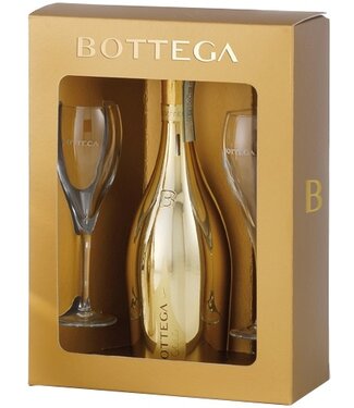 Bottega Bottega Glamour Prosecco Gold in gouden giftbox met 2 glazen
