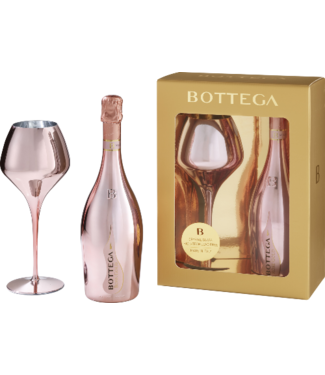 Bottega Bottega Prosecco Pink Gold Rosé in giftbox met 1 glas