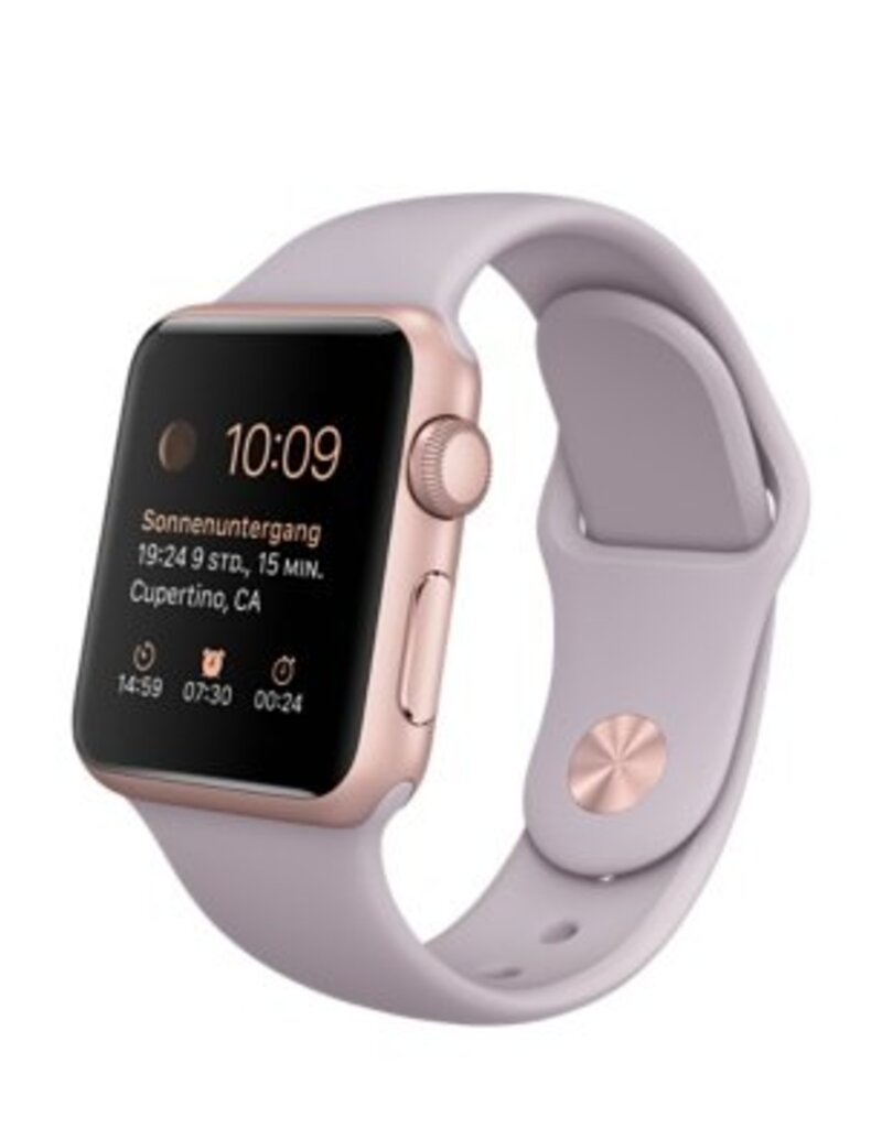 38 mm Aluminiumgehäuse, Roségold, mit Sportarmband, Lavendel