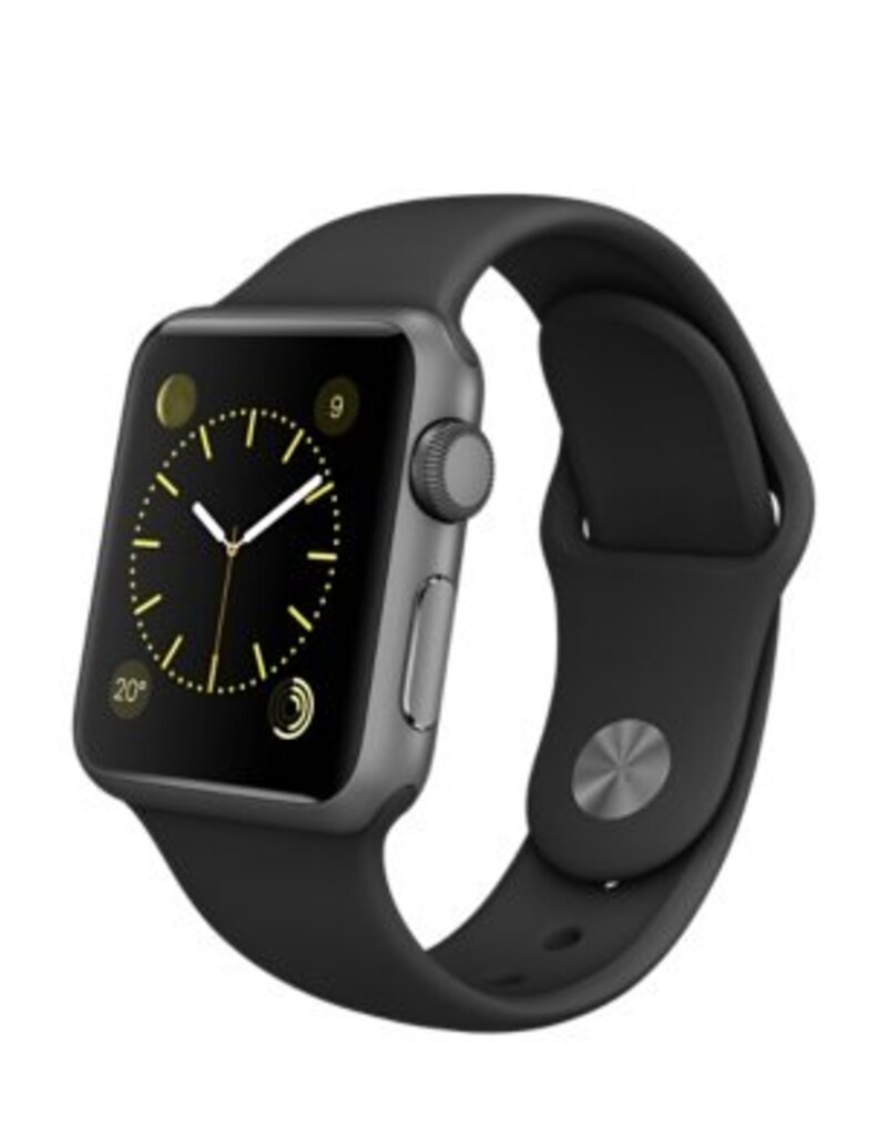 42 mm Aluminiumgehäuse, Space Grau, mit Sportarmband, Schwarz