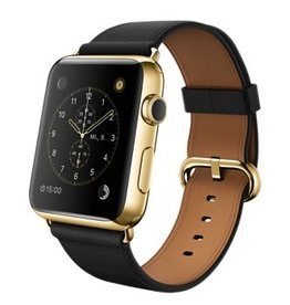 42 mm Gehäuse aus 18 Karat Gelbgold mit klassischem Lederarmband, Schwarz