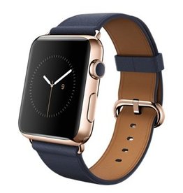 42 mm Gehäuse aus 18 Karat Roségold mit klassischem Lederarmband, Mitternachtsblau