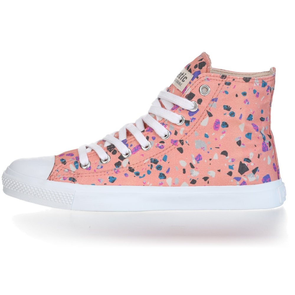 ETHLETIC Fair Trainer White Cap Hi Cut Collection 18 Terrazzo Rose | Just White