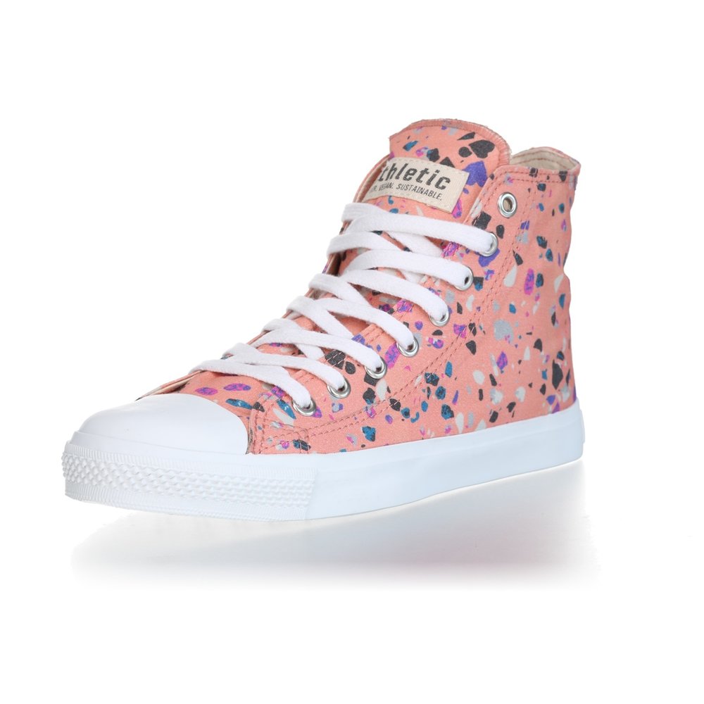 ETHLETIC Fair Trainer White Cap Hi Cut Collection 18 Terrazzo Rose | Just White