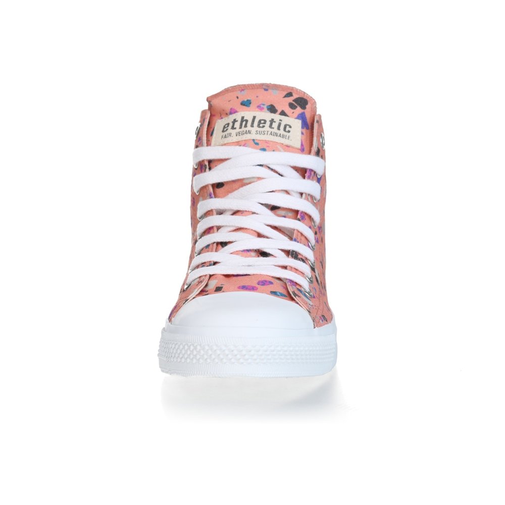 ETHLETIC Fair Trainer White Cap Hi Cut Collection 18 Terrazzo Rose | Just White