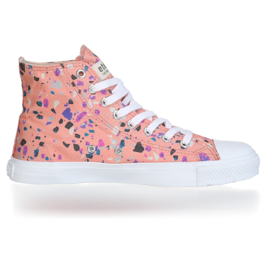 ETHLETIC Fair Trainer White Cap Hi Cut Collection 18 Terrazzo Rose | Just White