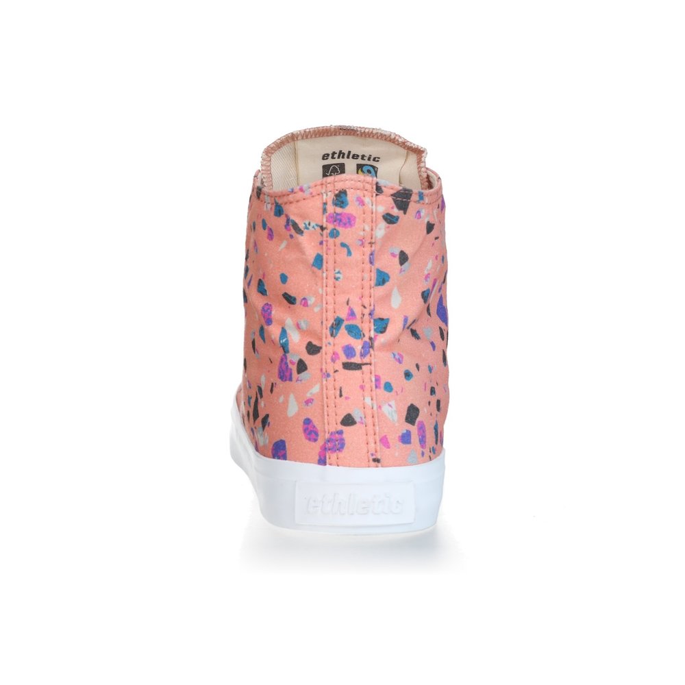 ETHLETIC Fair Trainer White Cap Hi Cut Collection 18 Terrazzo Rose | Just White