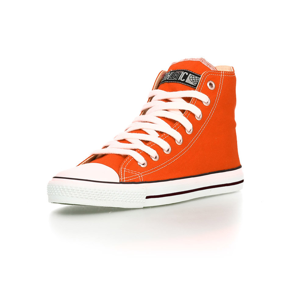 ETHLETIC Fair Trainer White Cap Hi Cut Collection 15 Mandarin Orange | Just White
