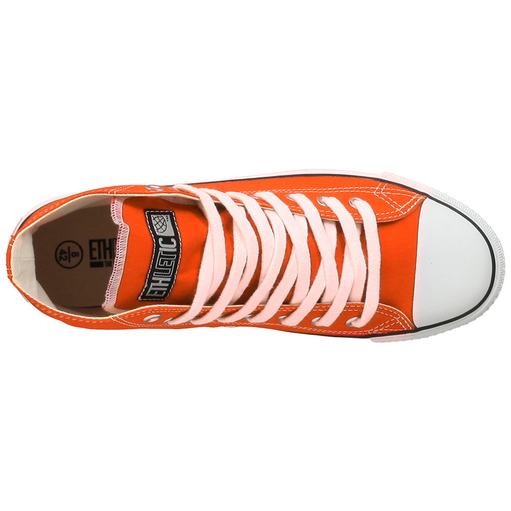ETHLETIC Fair Trainer White Cap Hi Cut Collection 15 Mandarin Orange | Just White