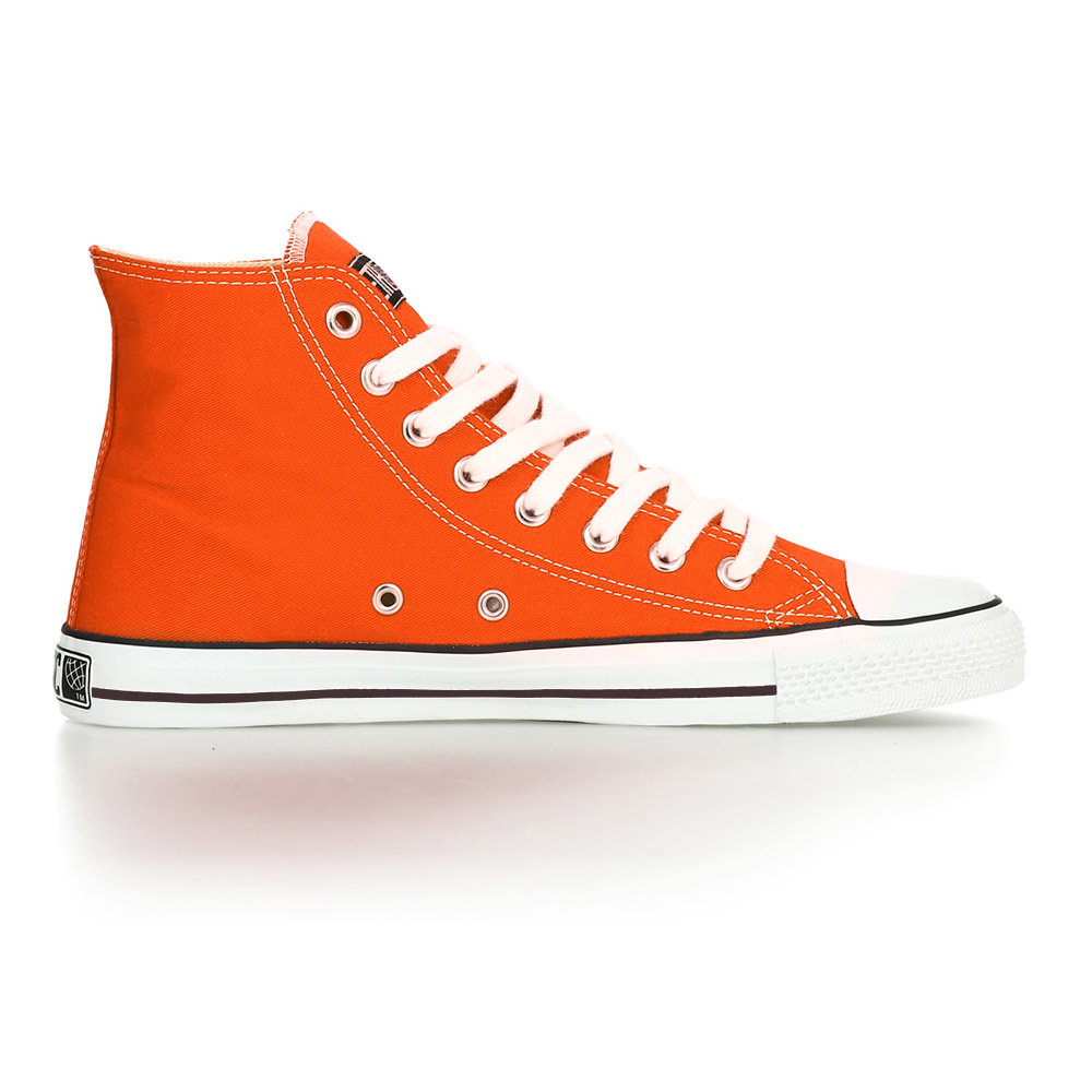 ETHLETIC Fair Trainer White Cap Hi Cut Collection 15 Mandarin Orange | Just White