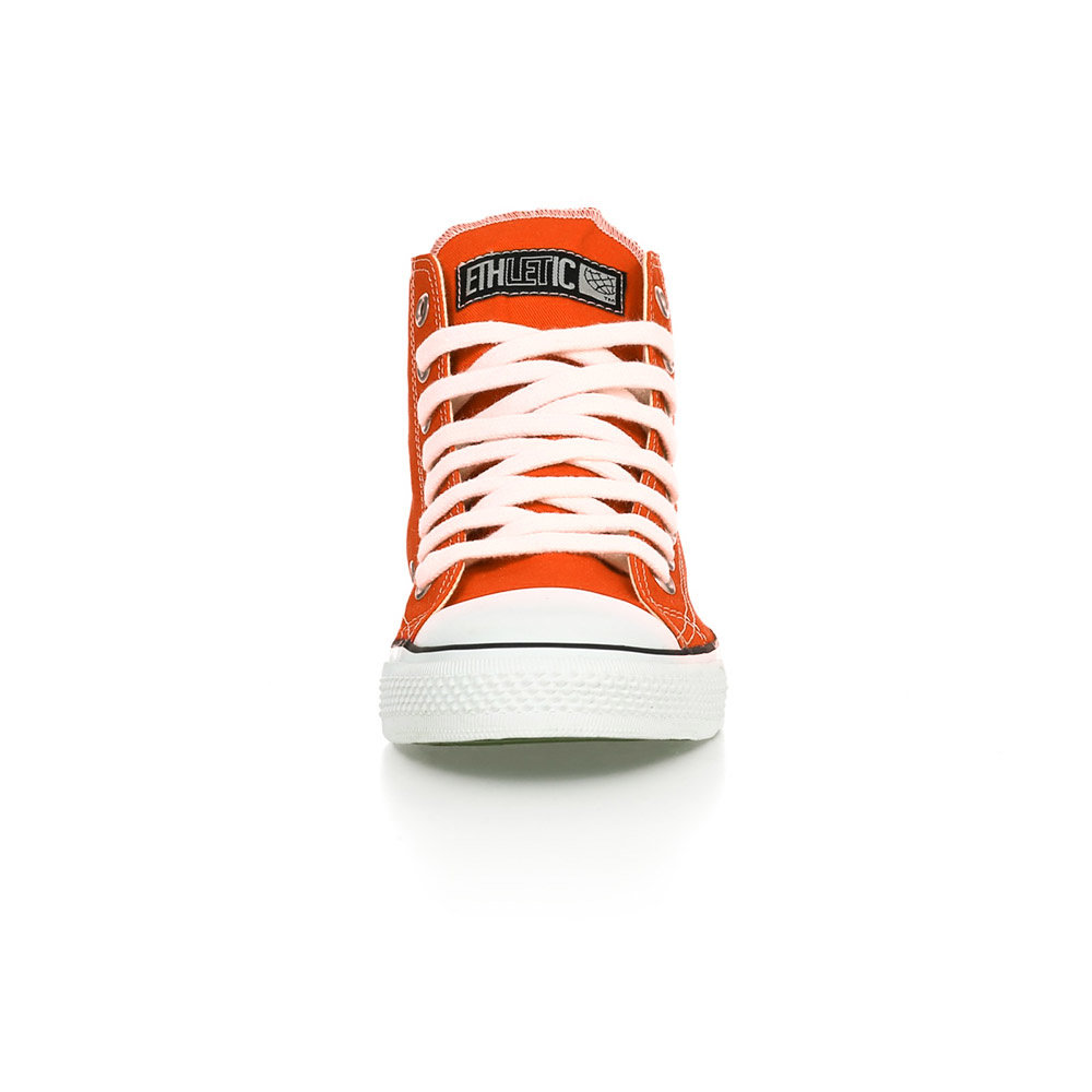 ETHLETIC Fair Trainer White Cap Hi Cut Collection 15 Mandarin Orange | Just White