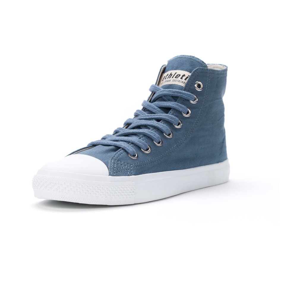 ETHLETIC Fair Trainer White Cap Hi Cut Workers Blue | Just White
