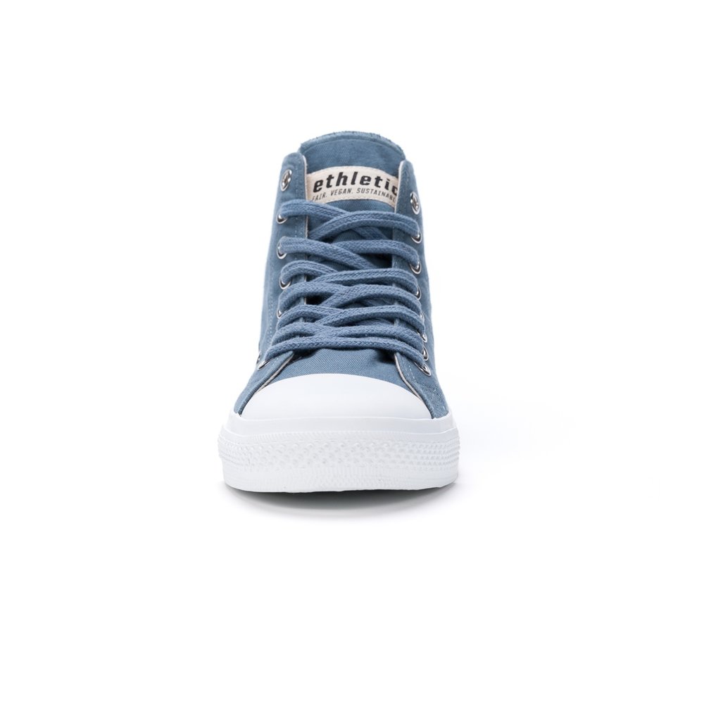 ETHLETIC Fair Trainer White Cap Hi Cut Workers Blue | Just White