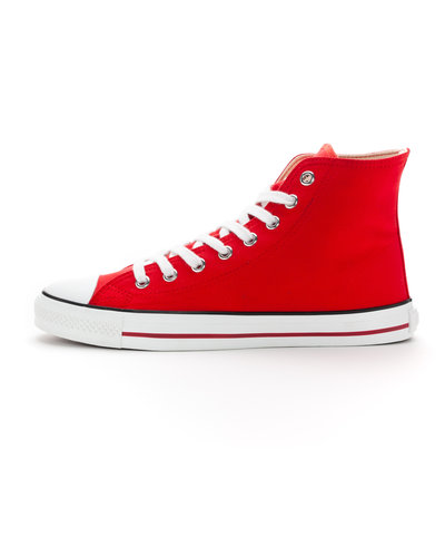 ETHLETIC Fair Trainer White Cap Hi Cut Cranberry Red | Just White