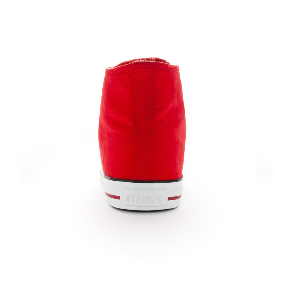 ETHLETIC Fair Trainer White Cap Hi Cut Cranberry Red | Just White