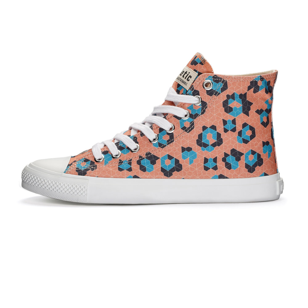 Fair Trainer White Cap Hi Cut Honey Tiles Azur | Just White