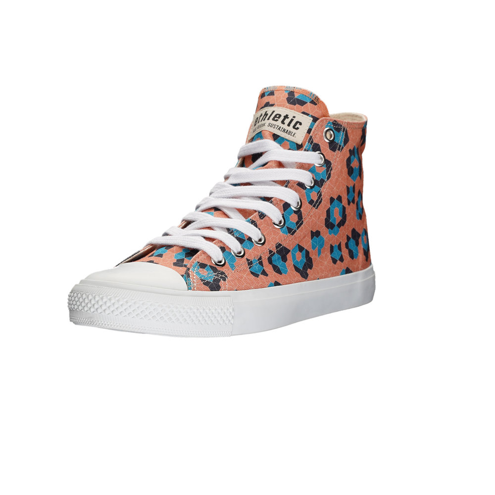 Fair Trainer White Cap Hi Cut Honey Tiles Azur | Just White