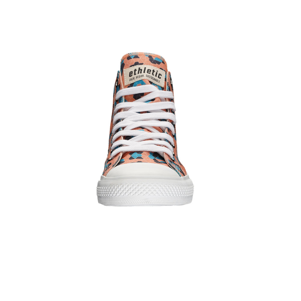 Fair Trainer White Cap Hi Cut Honey Tiles Azur | Just White