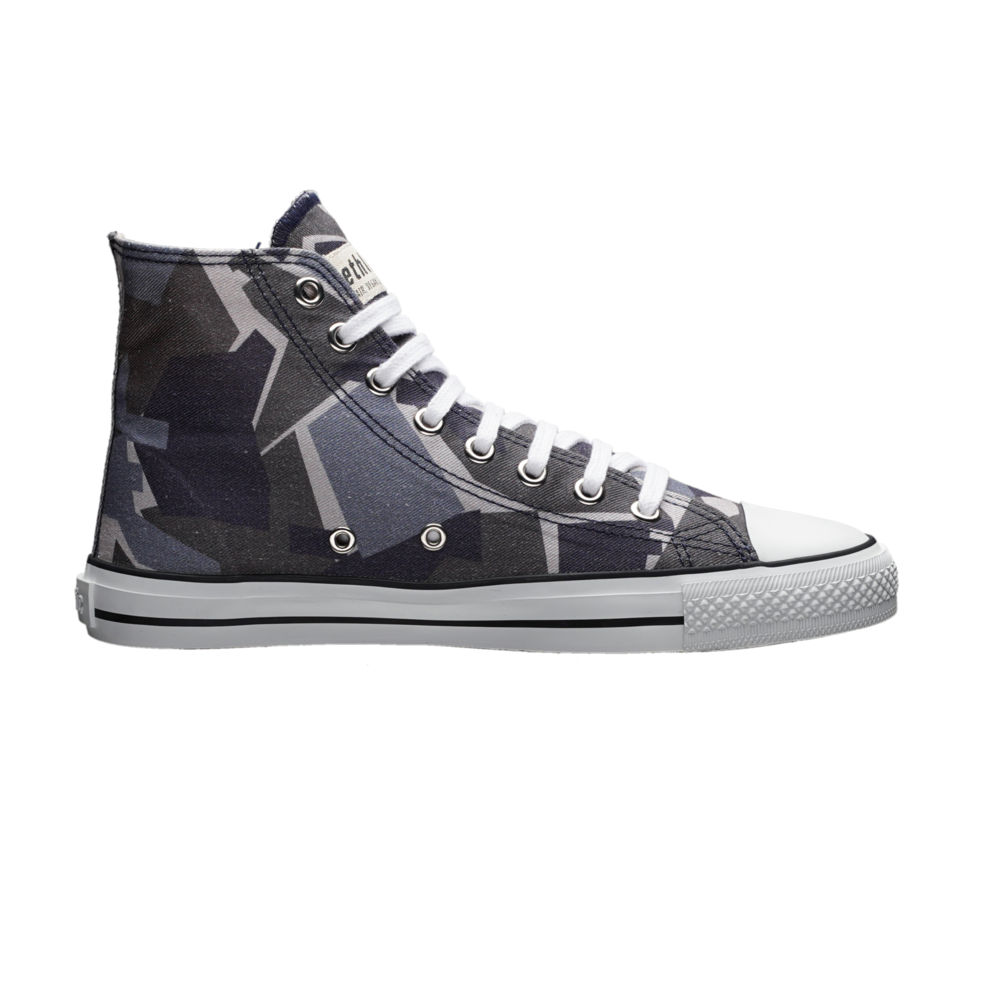 Fair Trainer White Cap Hi Cut Camou Blue | Just White