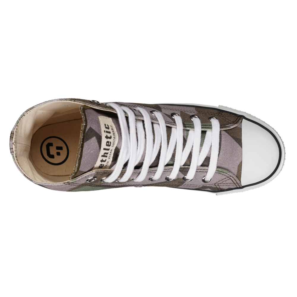Fair Trainer White Cap Hi Cut Camou Blue | Just White