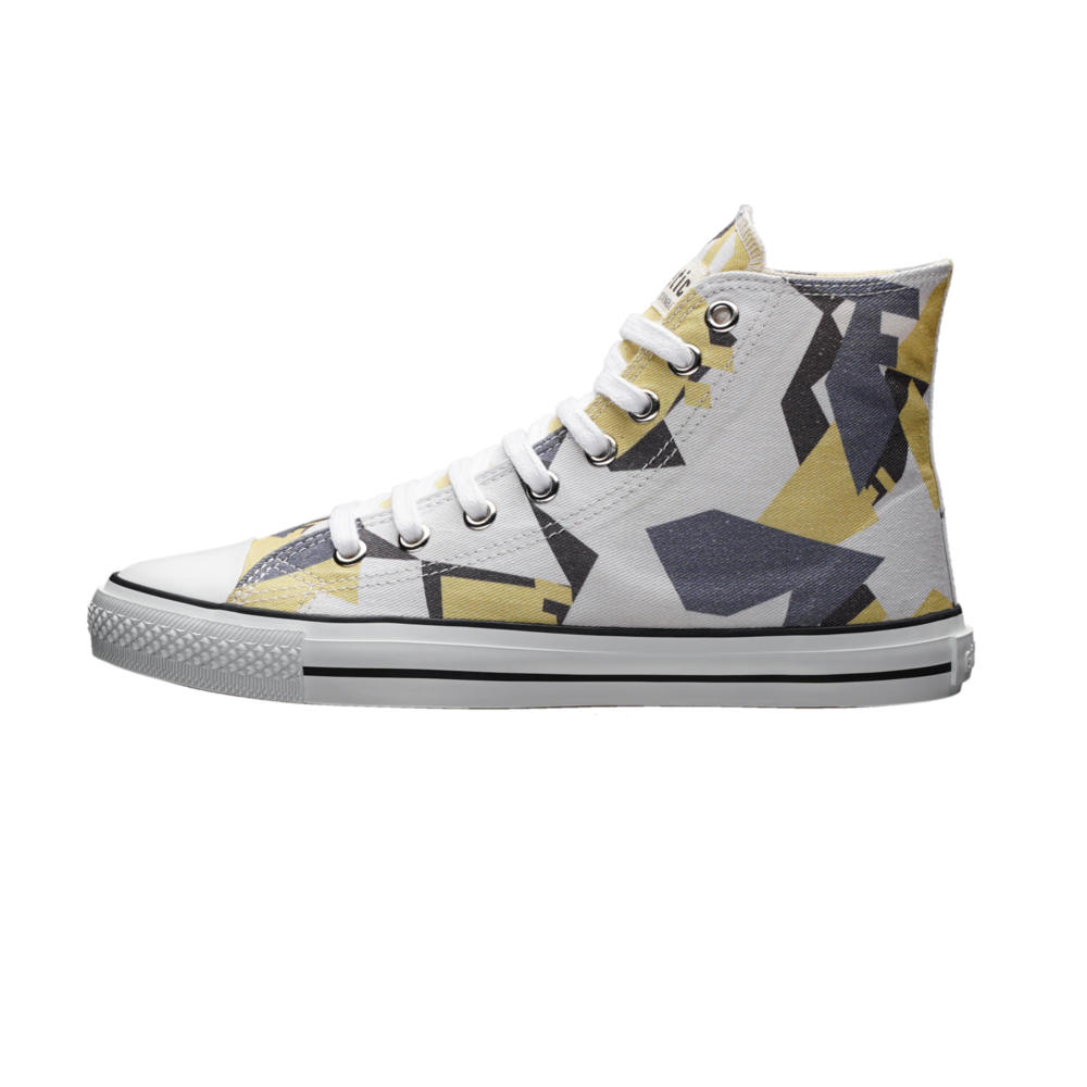 Fair Trainer White Cap Hi Cut Camou Yellow | Just White
