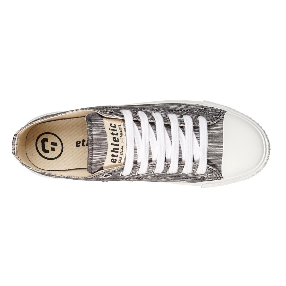 ETHLETIC Fair Trainer White Cap Lo Cut Grey Melange | Just White