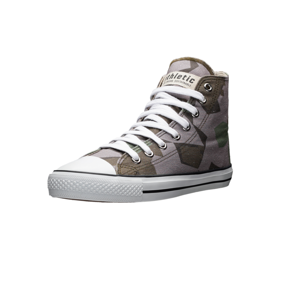 Fair Trainer White Cap Hi Cut Camou Green | Just White