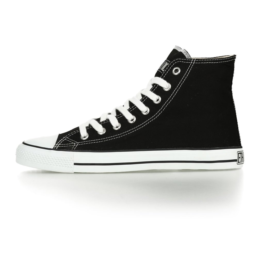 ETHLETIC Fair Trainer White Cap Hi Cut Classic Jet Black | Just White