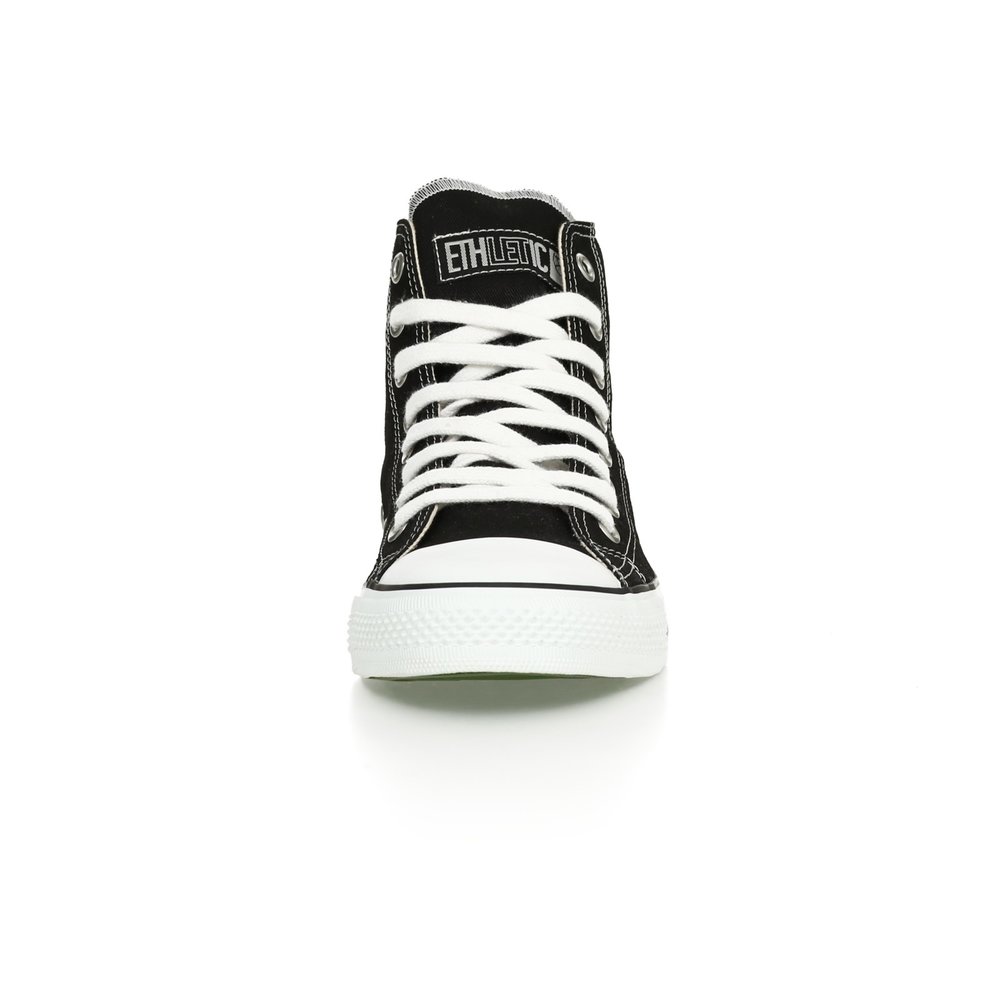 ETHLETIC Fair Trainer White Cap Hi Cut Classic Jet Black | Just White