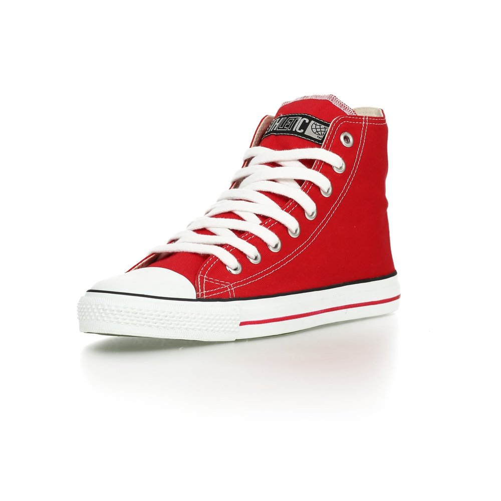 Fair Trainer White Cap Hi Cut Classic Cranberry Red | Just White