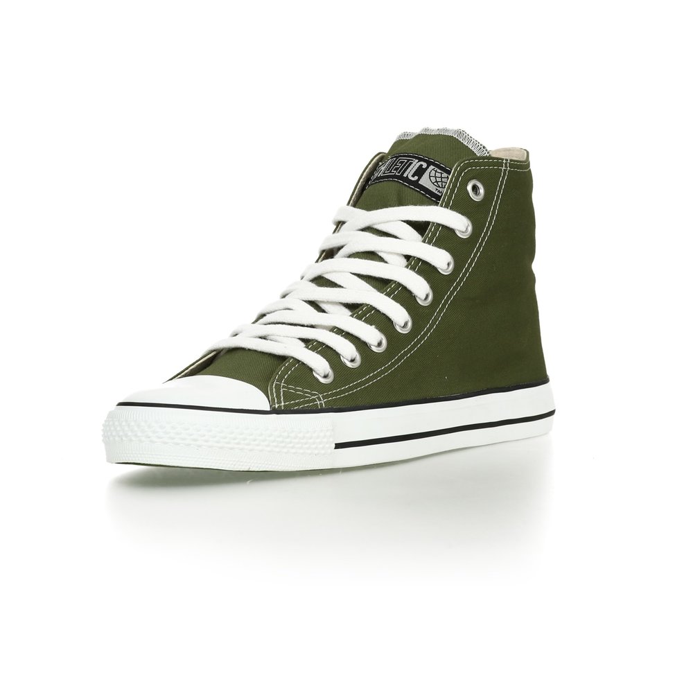 Fair Trainer White Cap Hi Cut Classic Camping Green | Just White