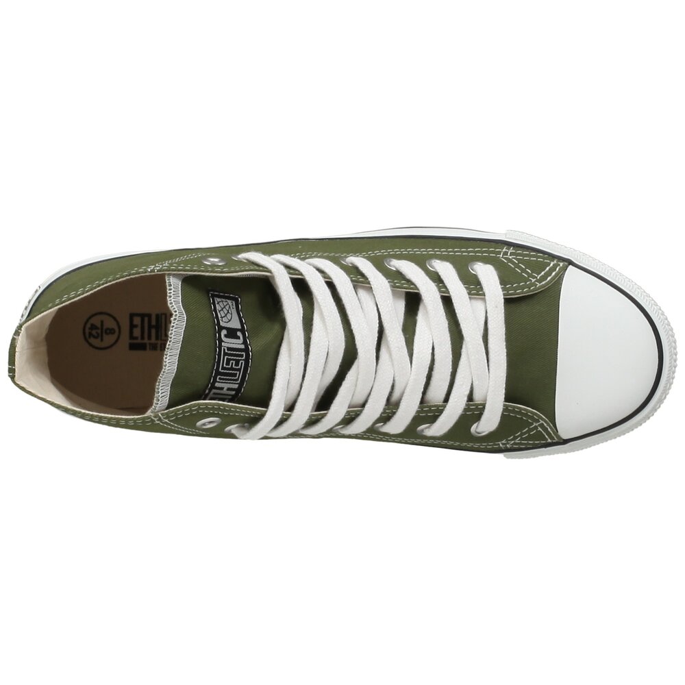 ETHLETIC Fair Trainer White Cap Hi Cut Classic Camping Green | Just White