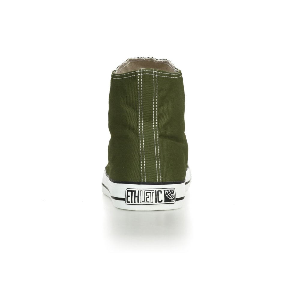 Fair Trainer White Cap Hi Cut Classic Camping Green | Just White