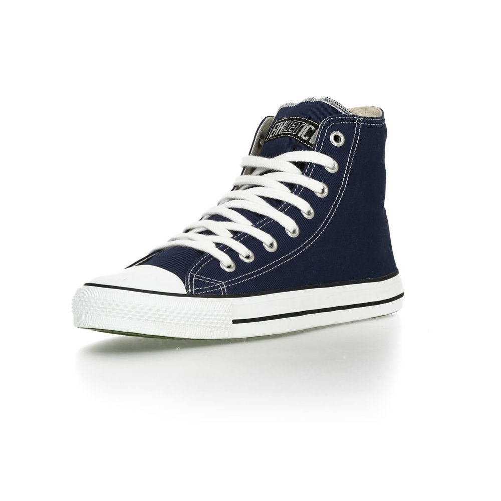 Fair Trainer White Cap Hi Cut Classic Ocean Blue | Just White