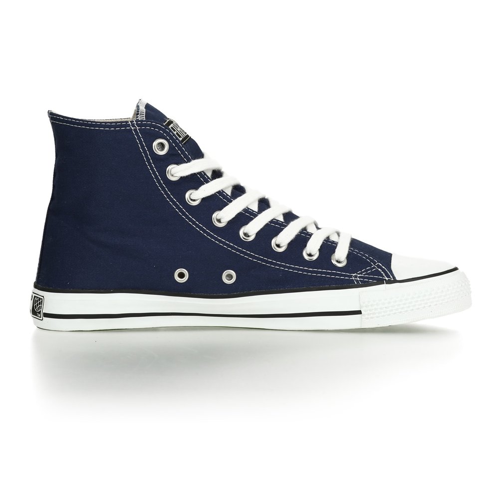 Fair Trainer White Cap Hi Cut Classic Ocean Blue | Just White
