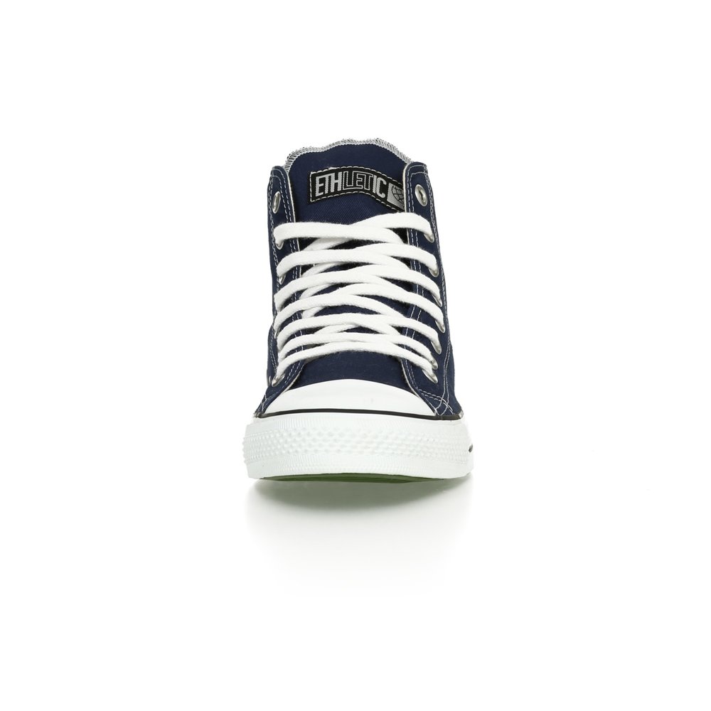 ETHLETIC Fair Trainer White Cap Hi Cut Classic Ocean Blue | Just White