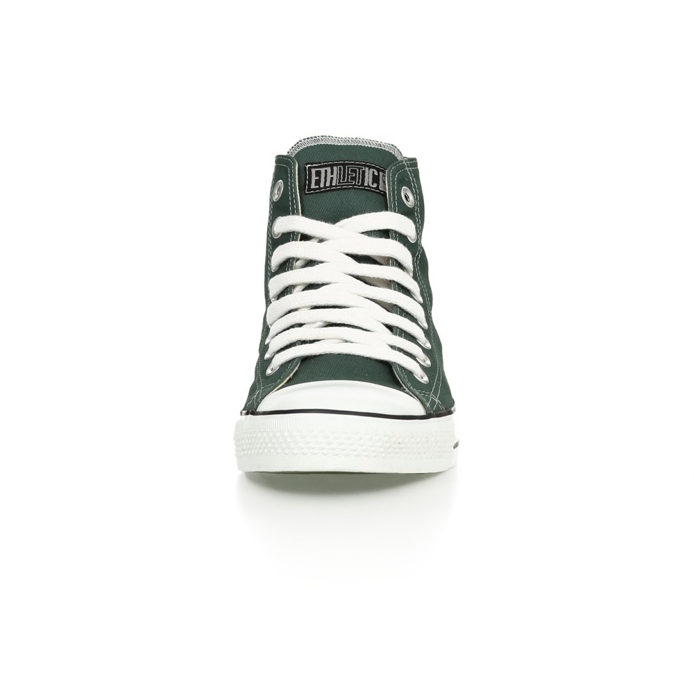 ETHLETIC Fair Trainer White Cap Hi Cut Classic Reseda Green | Just White