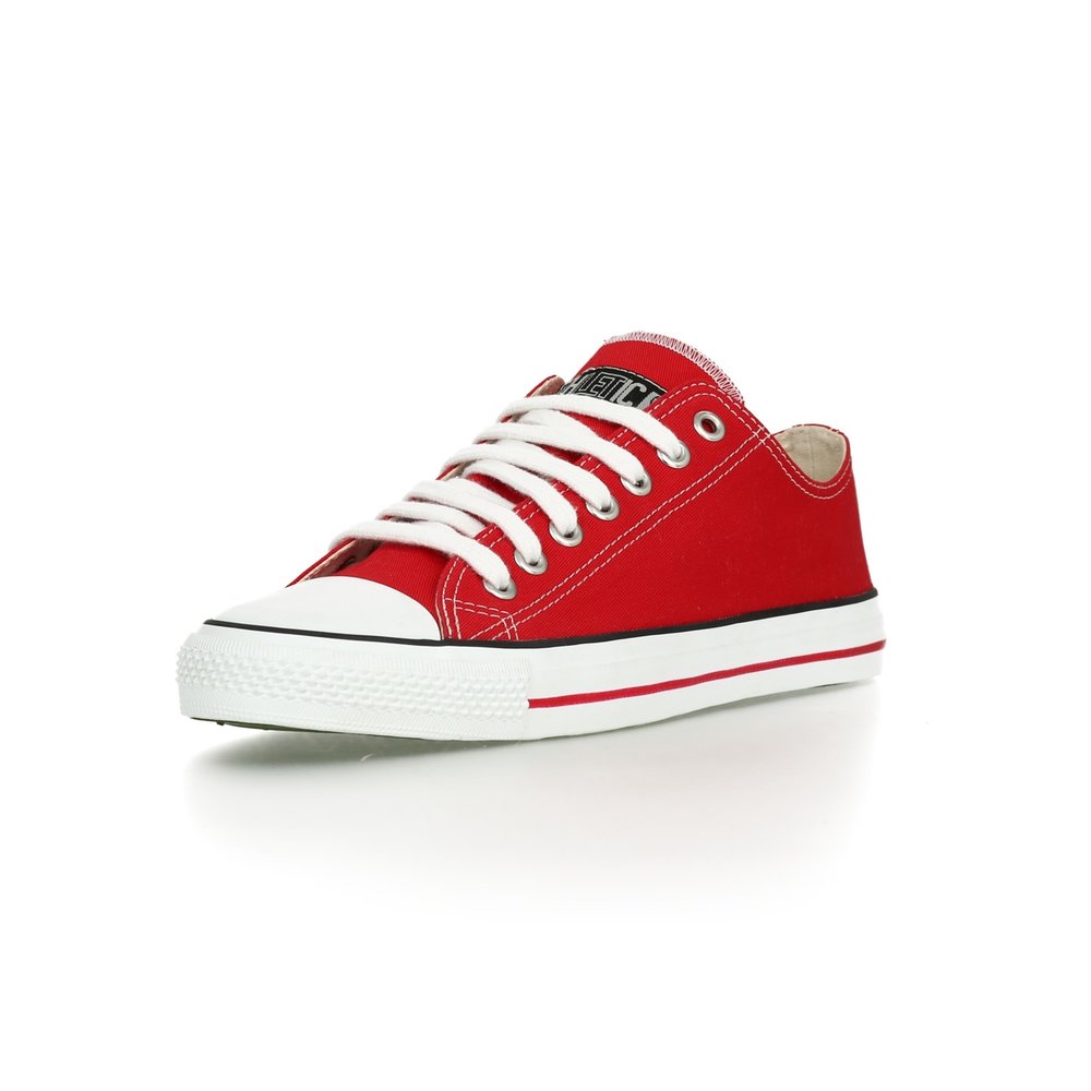 Fair Trainer White Cap Lo Cut Classic Cranberry Red | Just White