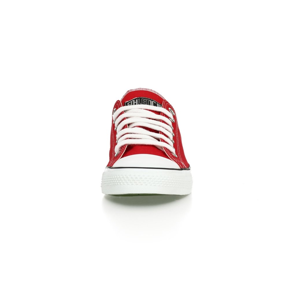 ETHLETIC Fair Trainer White Cap Lo Cut Classic Cranberry Red | Just White