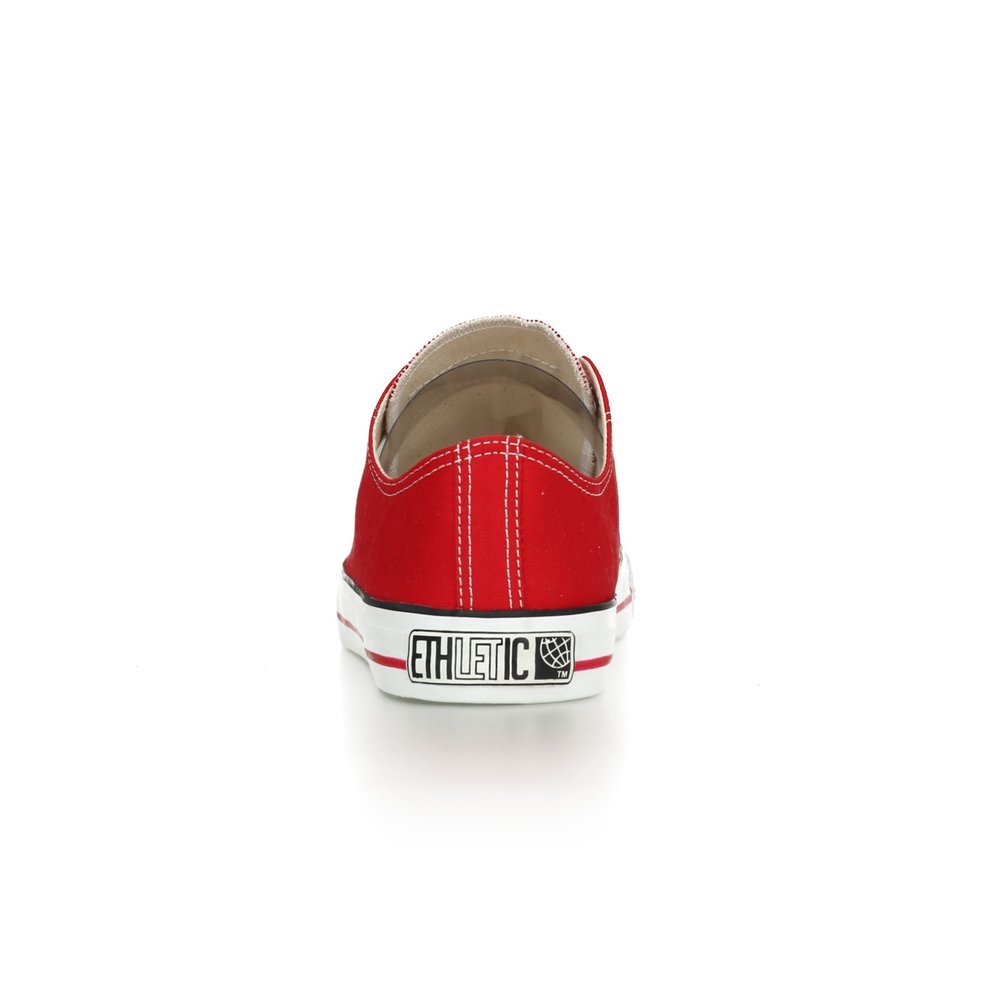 ETHLETIC Fair Trainer White Cap Lo Cut Classic Cranberry Red | Just White