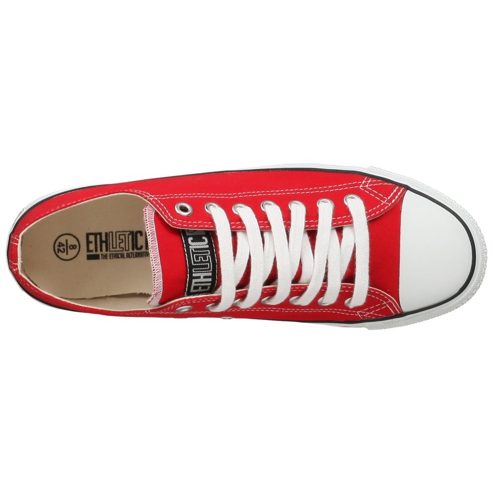 ETHLETIC Fair Trainer White Cap Lo Cut Classic Cranberry Red | Just White