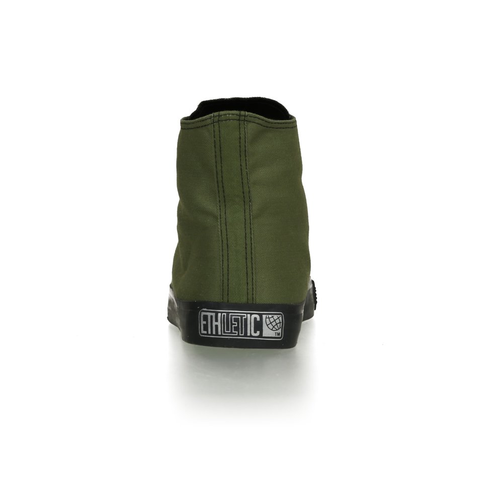 ETHLETIC Fair Trainer Black Cap Hi Cut Classic Camping Green | Jet Black