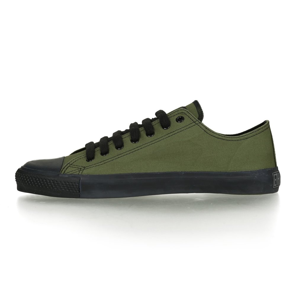ETHLETIC Fair Trainer Black Cap Lo Cut Classic Camping Green | Jet Black