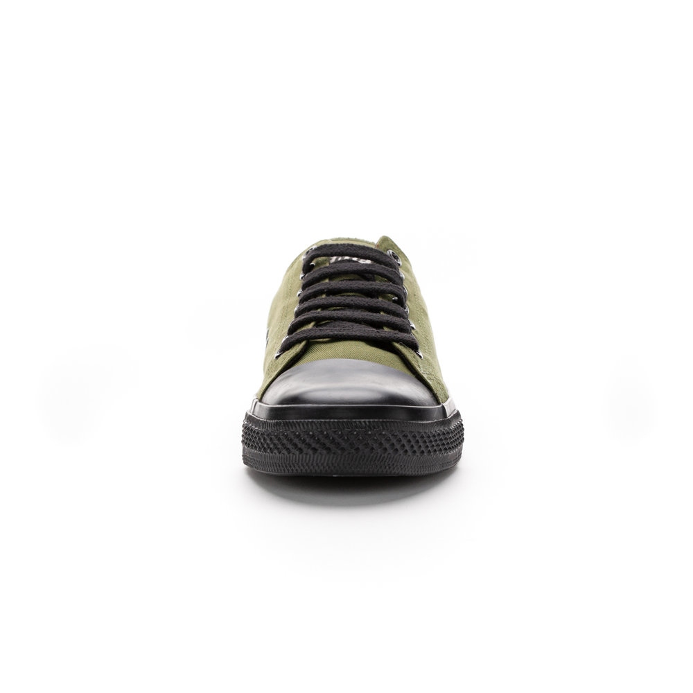 ETHLETIC Fair Trainer Black Cap Lo Cut Classic Camping Green | Jet Black