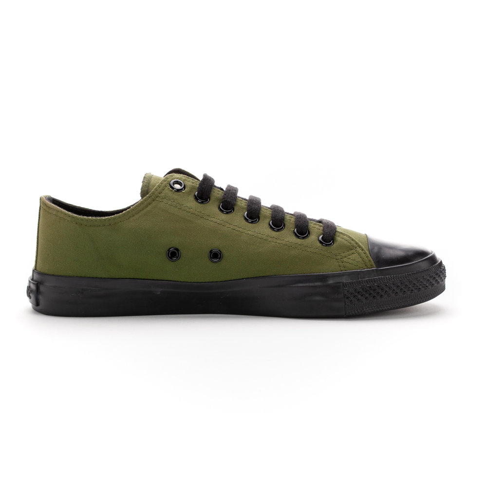 ETHLETIC Fair Trainer Black Cap Lo Cut Classic Camping Green | Jet Black