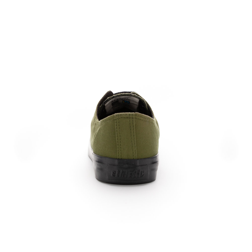 ETHLETIC Fair Trainer Black Cap Lo Cut Classic Camping Green | Jet Black