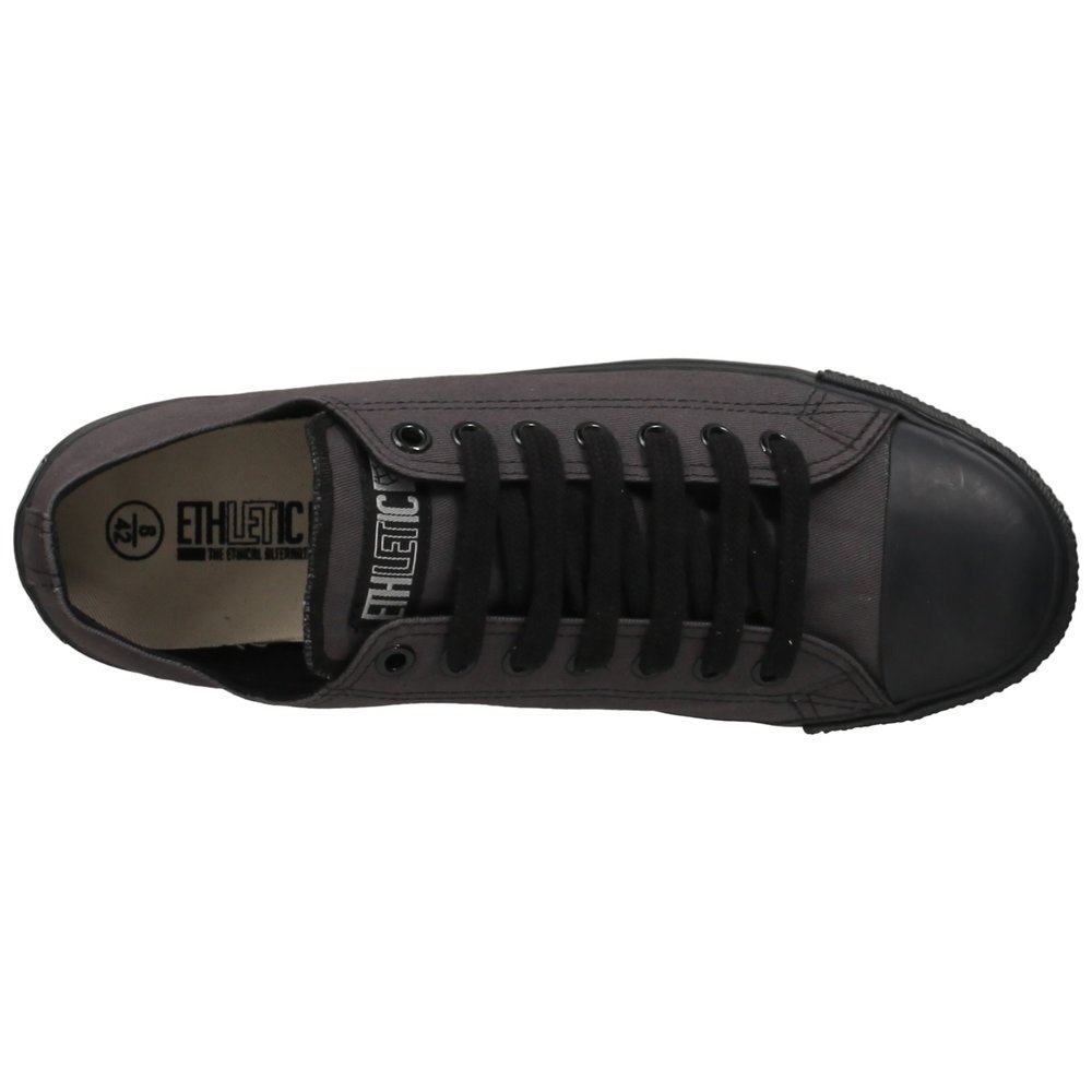 ETHLETIC Fair Trainer Black Cap Lo Cut Classic Pewter Grey | Jet Black