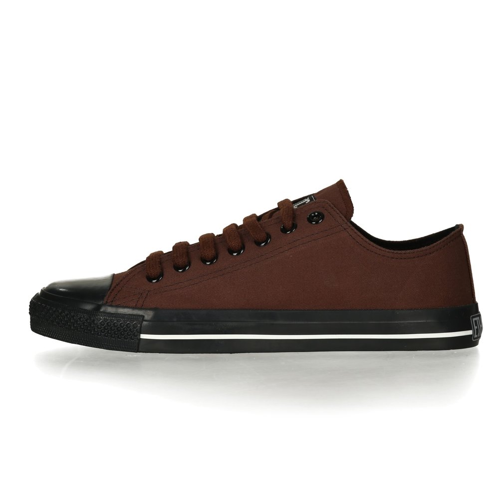 ETHLETIC Fair Trainer Black Cap Lo Cut Collection 17 Nut Brown | Jet Black