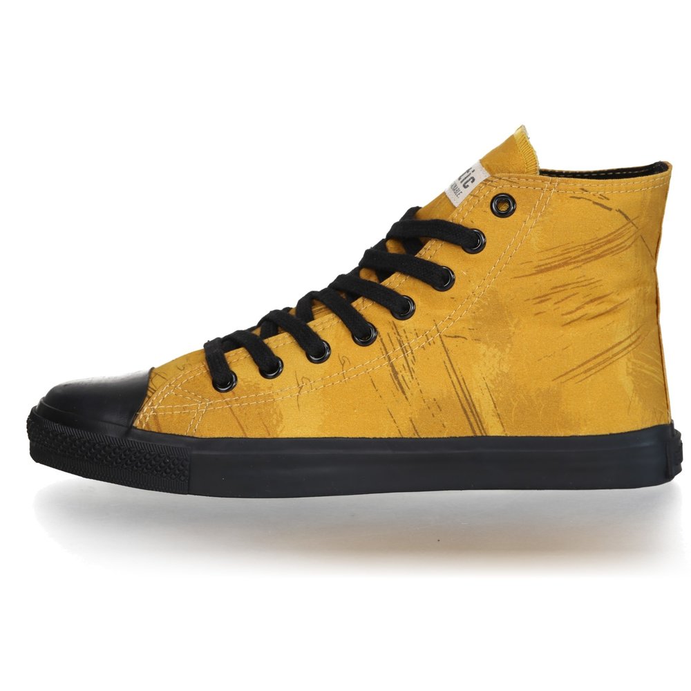 ETHLETIC Fair Trainer Black Cap Hi Cut Collection 18 Dove Camo Mustard | Jet Black