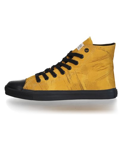 ETHLETIC Fair Trainer Black Cap Hi Cut Collection 18 Dove Camo Mustard | Jet Black